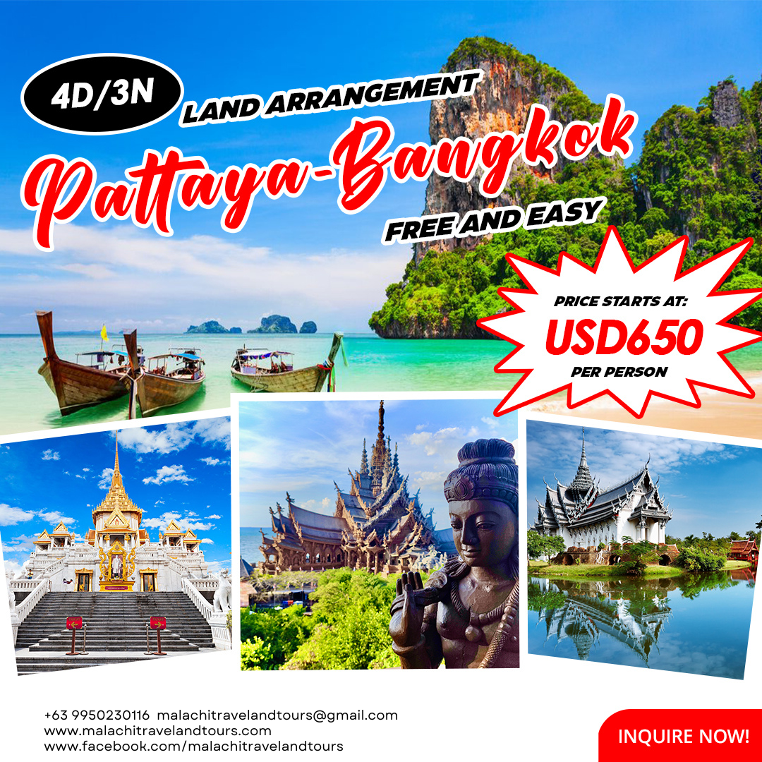 4D3N PATTAYA-BANGKOK LAND ARRANGEMENT TOUR